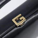 GUCCI Hand Bag Leather Black Gold 000 1448 1269 Auth 199097V-17