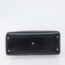 GUCCI Hand Bag Leather Black Gold 000 1448 1269 Auth 199097V-5