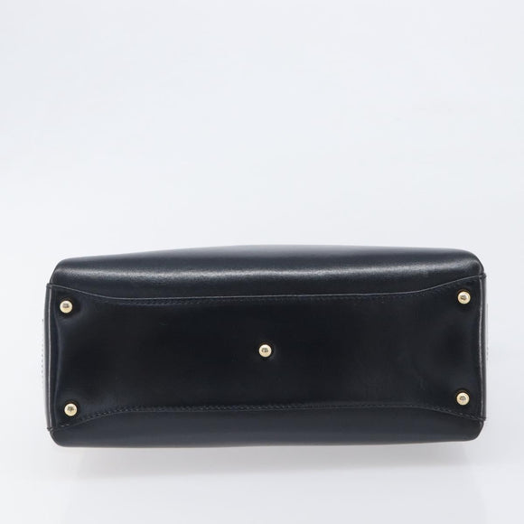 GUCCI Hand Bag Leather Black Gold 000 1448 1269 Auth 199097V