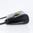 GUCCI Shoulder Bag Leather Black Gold Auth 199099-4