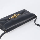 GUCCI Shoulder Bag Leather Black Gold Auth 199099-6