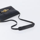 GUCCI Shoulder Bag Leather Black Gold Auth 199099-7