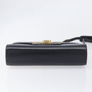 GUCCI Shoulder Bag Leather Black Gold Auth 199099-5