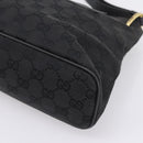 GUCCI GG Canvas Shoulder Bag Black Gold 90699 Auth 199100-10