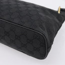 GUCCI GG Canvas Shoulder Bag Black Gold 90699 Auth 199100-12