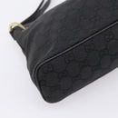 GUCCI GG Canvas Shoulder Bag Black Gold 90699 Auth 199100-13
