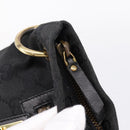 GUCCI GG Canvas Shoulder Bag Black Gold 90699 Auth 199100-15