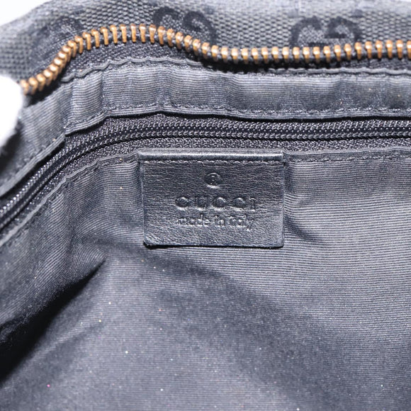 GUCCI GG Canvas Shoulder Bag Black Gold 90699 Auth 199100