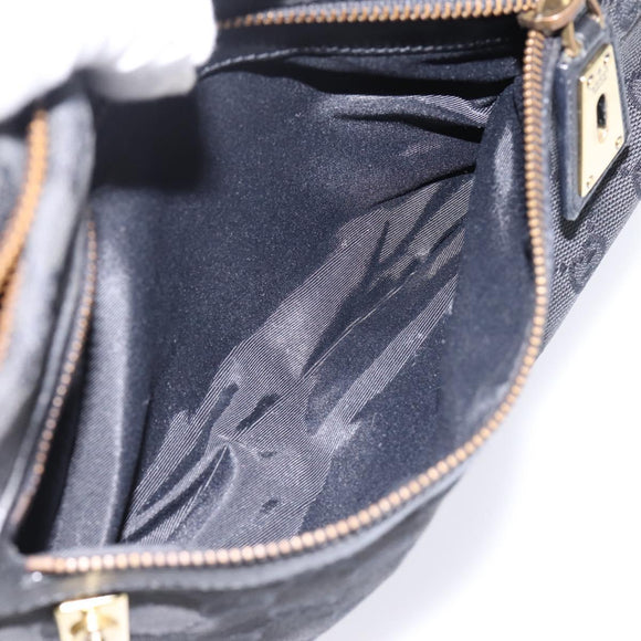 GUCCI GG Canvas Shoulder Bag Black Gold 90699 Auth 199100