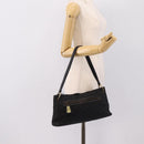 GUCCI GG Canvas Shoulder Bag Black Gold 90699 Auth 199100-24