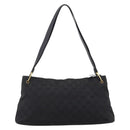 GUCCI GG Canvas Shoulder Bag Black Gold 90699 Auth 199100-3