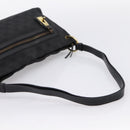 GUCCI GG Canvas Shoulder Bag Black Gold 90699 Auth 199100-7