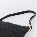 GUCCI GG Canvas Shoulder Bag Black Gold 90699 Auth 199100-8