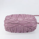 Miu Miu Matelasse Vitellolux Hand Bag Leather 2way Purple Gold Auth 199103V-12