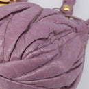 Miu Miu Matelasse Vitellolux Hand Bag Leather 2way Purple Gold Auth 199103V-13