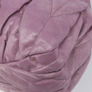 Miu Miu Matelasse Vitellolux Hand Bag Leather 2way Purple Gold Auth 199103V-15