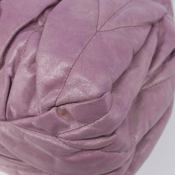 Miu Miu Matelasse Vitellolux Hand Bag Leather 2way Purple Gold Auth 199103V