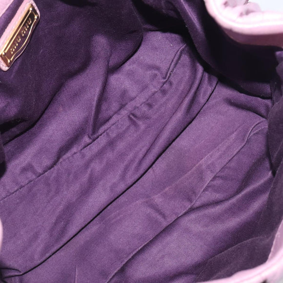 Miu Miu Matelasse Vitellolux Hand Bag Leather 2way Purple Gold Auth 199103V