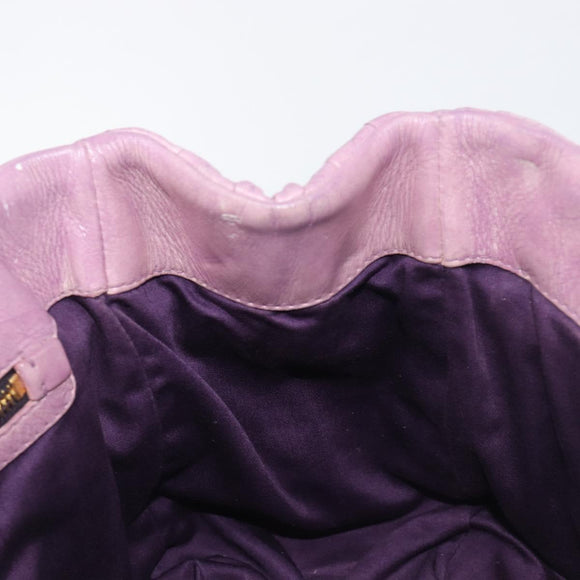 Miu Miu Matelasse Vitellolux Hand Bag Leather 2way Purple Gold Auth 199103V