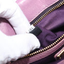 Miu Miu Matelasse Vitellolux Hand Bag Leather 2way Purple Gold Auth 199103V-27