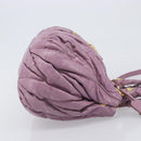 Miu Miu Matelasse Vitellolux Hand Bag Leather 2way Purple Gold Auth 199103V-4