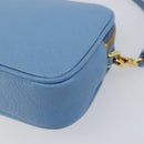 Miu Miu Hand Pouch Leather Light Blue Gold Auth 199107V-14