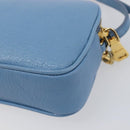 Miu Miu Hand Pouch Leather Light Blue Gold Auth 199107V-16
