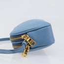 Miu Miu Hand Pouch Leather Light Blue Gold Auth 199107V-4