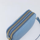 Miu Miu Hand Pouch Leather Light Blue Gold Auth 199107V-6