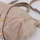 Miu Miu Hand Bag Vitellolux 2way Beige Gold Auth 199109V-15