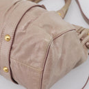 Miu Miu Hand Bag Vitellolux 2way Beige Gold Auth 199109V-17