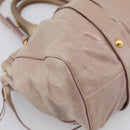 Miu Miu Hand Bag Vitellolux 2way Beige Gold Auth 199109V-18