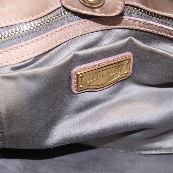 Miu Miu Hand Bag Vitellolux 2way Beige Gold Auth 199109V