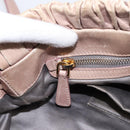 Miu Miu Hand Bag Vitellolux 2way Beige Gold Auth 199109V-22