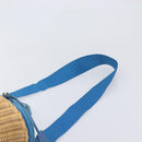 PRADA Hand Bag Rattan 2way Brown Gold Auth 199110V-10