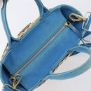 PRADA Hand Bag Rattan 2way Brown Gold Auth 199110V-6