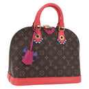 LOUIS VUITTON Monogram Totem Alma PM Hand Bag Red Flamingo LV Auth 199111SAM-1