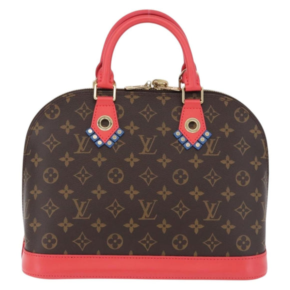 LOUIS VUITTON Monogram Totem Alma PM Hand Bag Red Flamingo LV Auth 199111SAM