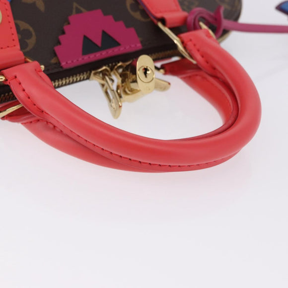 LOUIS VUITTON Monogram Totem Alma PM Hand Bag Red Flamingo LV Auth 199111SAM