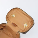 CELINE Macadam Canvas Chain Hand Vanity Bag PVC Leather Brown Gold Auth 199112A-10