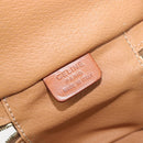 CELINE Macadam Canvas Chain Hand Vanity Bag PVC Leather Brown Gold Auth 199112A-20