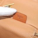 CELINE Macadam Canvas Chain Hand Vanity Bag PVC Leather Brown Gold Auth 199112A-12