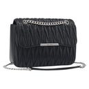 Miu Miu Matelasse Chain Shoulder Bag Leather Black Silver Auth 199113A-1