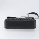 Miu Miu Matelasse Chain Shoulder Bag Leather Black Silver Auth 199113A-5