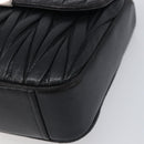 Miu Miu Matelasse Chain Shoulder Bag Leather Black Silver Auth 199113A-9