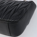Miu Miu Matelasse Chain Shoulder Bag Leather Black Silver Auth 199113A-16