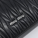 Miu Miu Matelasse Chain Shoulder Bag Leather Black Silver Auth 199113A-18