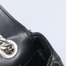 Miu Miu Matelasse Chain Shoulder Bag Leather Black Silver Auth 199113A-10