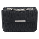 Miu Miu Matelasse Chain Shoulder Bag Leather Black Silver Auth 199113A-13