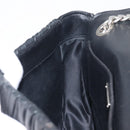 Miu Miu Matelasse Chain Shoulder Bag Leather Black Silver Auth 199113A-23